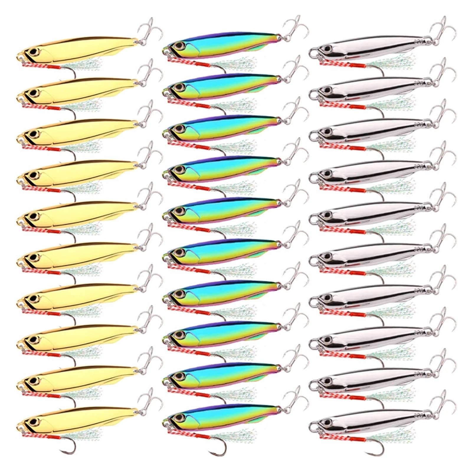 XILILHC 10 Unids/Lote Japen Metal Fundido Jig Cuchara 10/15/20/30/40/60g Orilla De Jigging Pescado Mar Señuelo For Pesca De Lubina Aparejos De Cebo Artificial