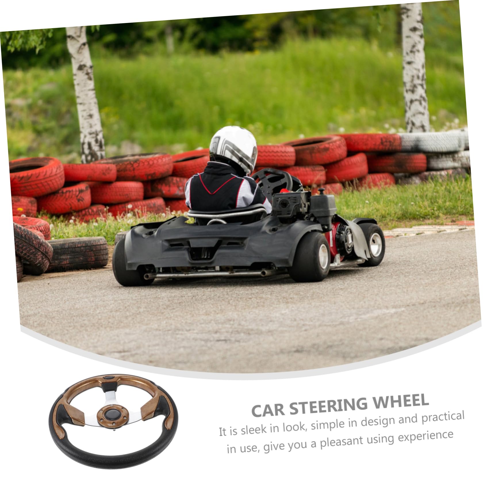 PRETYZOOM Corsa Modificato PU Con Design Per Auto Da Corsa Compatibile Con Adattatori Standard Maneggevolezza Eccellenti