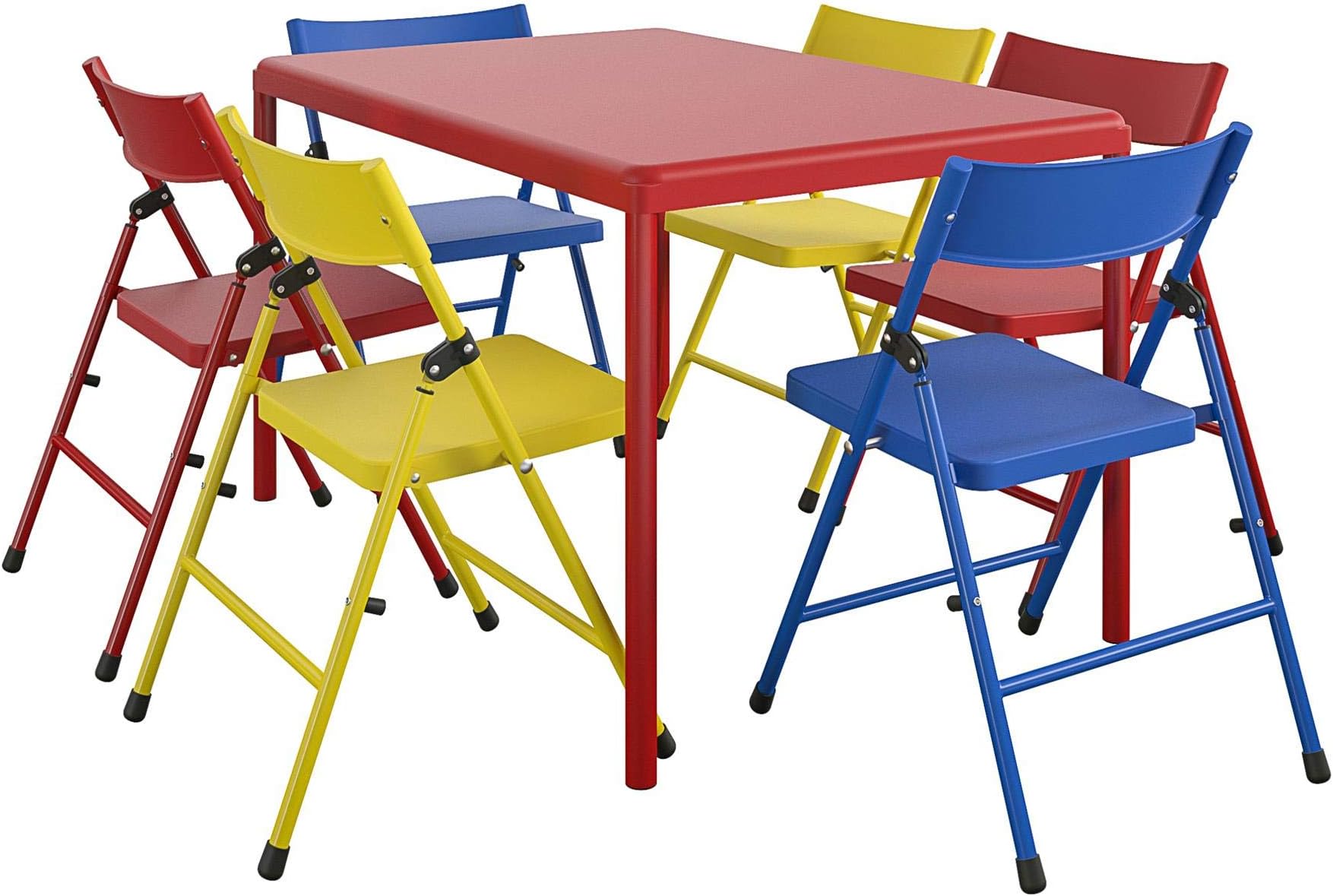 Cosco Kids Furniture 7 Piece Children'S Juvenile Set with Pinch Free Folding Chairs & Screw in Leg Table