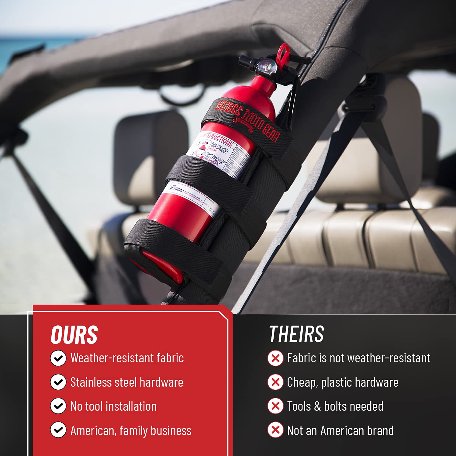 Buy Badass Moto for Jeep Fire Extinguisher Mount Fire Extinguisher