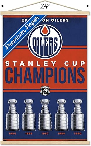Miniatura 9 de Trends International NHL Edmonton Oilers - Póster de pared con marco magnético Champions 23