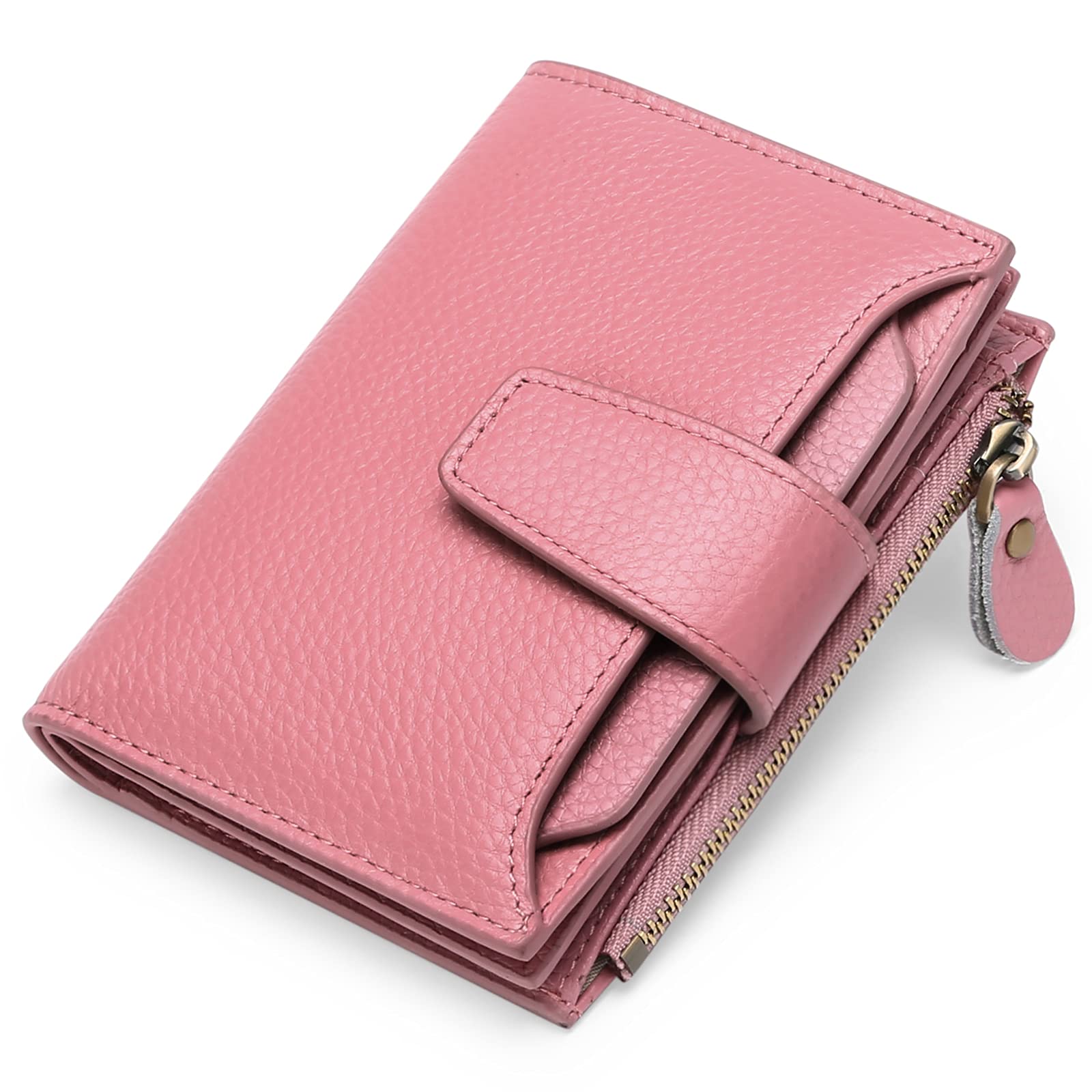 SENDEFN Portafoglio Donna in Pelle Vera Piccolo Portamonete Cute con Cerniera 14 Carte con Tanti Scomparti