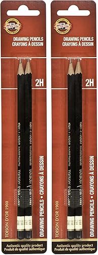 Miniatura 9 de Koh-I-Noor Toison d'Or - Lápiz de grafito, grado 2B, paquete de 2 (FA1900.2BBC), negro