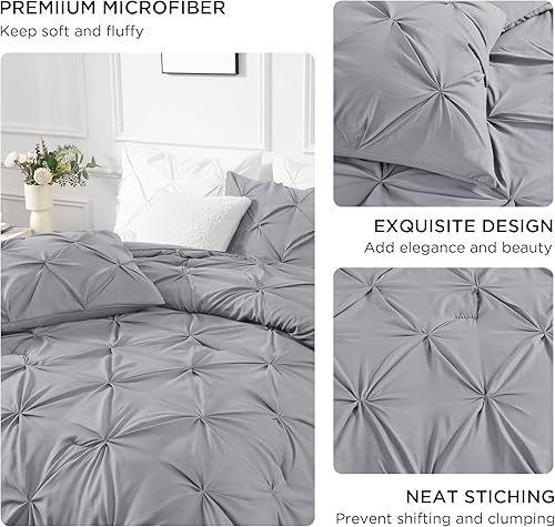 Miniatura 5 de Andency - Juego de edredón tamaño king, 3 piezas, suave, ligero, estilo occidental, moderno, plisado, cálido, de relleno alternativo, para niños,