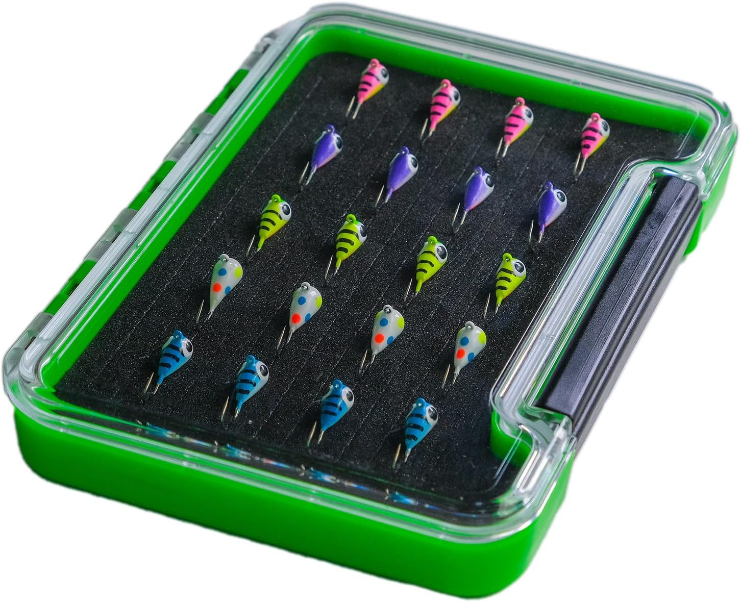 Tungsten 4 Anglers-97% Pure Tungsten Assorted Ice Jigs Set with 5mm 1/16oz #12 | 20 Pcs with Waterproof Case |Tear Drop Fishing Lures for Perch, Sunfish, Blue Gill, Lake Herring, White Fish, Walleye