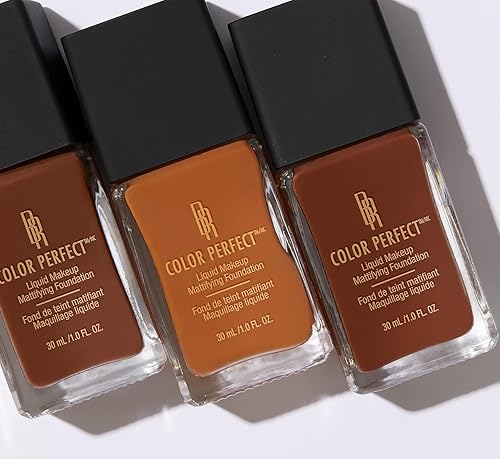 Miniatura 6 de Black Radiance Color Perfect - Maquillaje de base líquida de cobertura completa, tono ámbar intenso, 1 onza