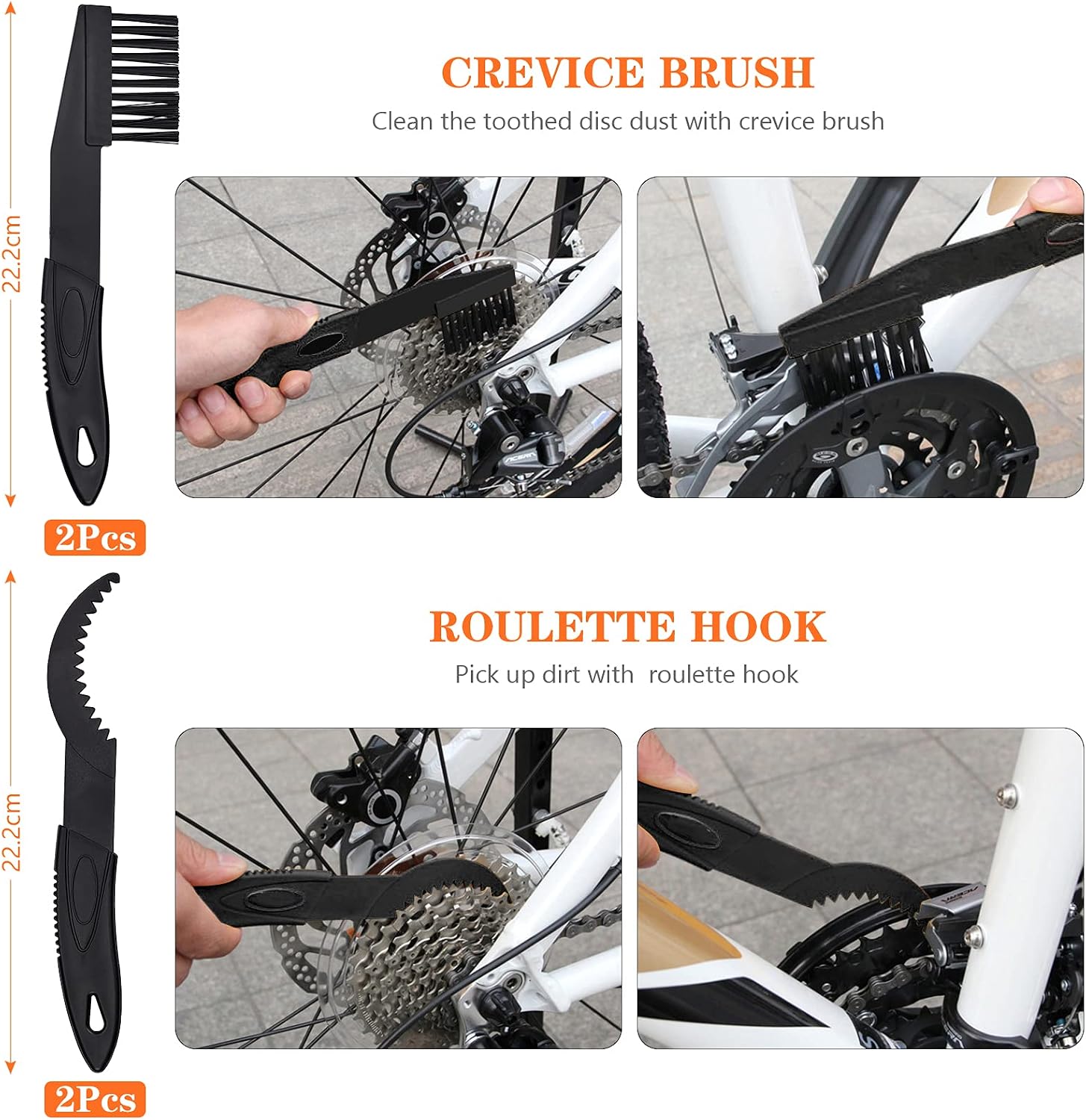 9pcs Bike Cleaning Tool Set Bicycle Clean Brush Kits Bike Chain Cleaner Tool Kit for Bike Tire Wheel Sprocket Corner for Motorcycle Bikes - Image 5