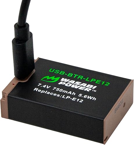 Miniatura 5 de Wasabi Power Batería USB (Serie Ginger) LP-E12 para Canon EOS M, EOS M10, EOS M100, EOS M50 M50 MII, EOS Rebel SL1 (EOS 100D), PowerShot SX70 HS