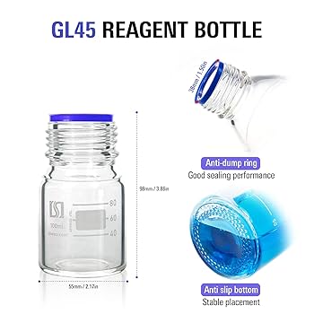 ALWSCI Screw Top Headspace Vial, 10ml Precision Thread Vial, Borosilicate Clear Glass, Rounded Bottom, 18mm Magnetic