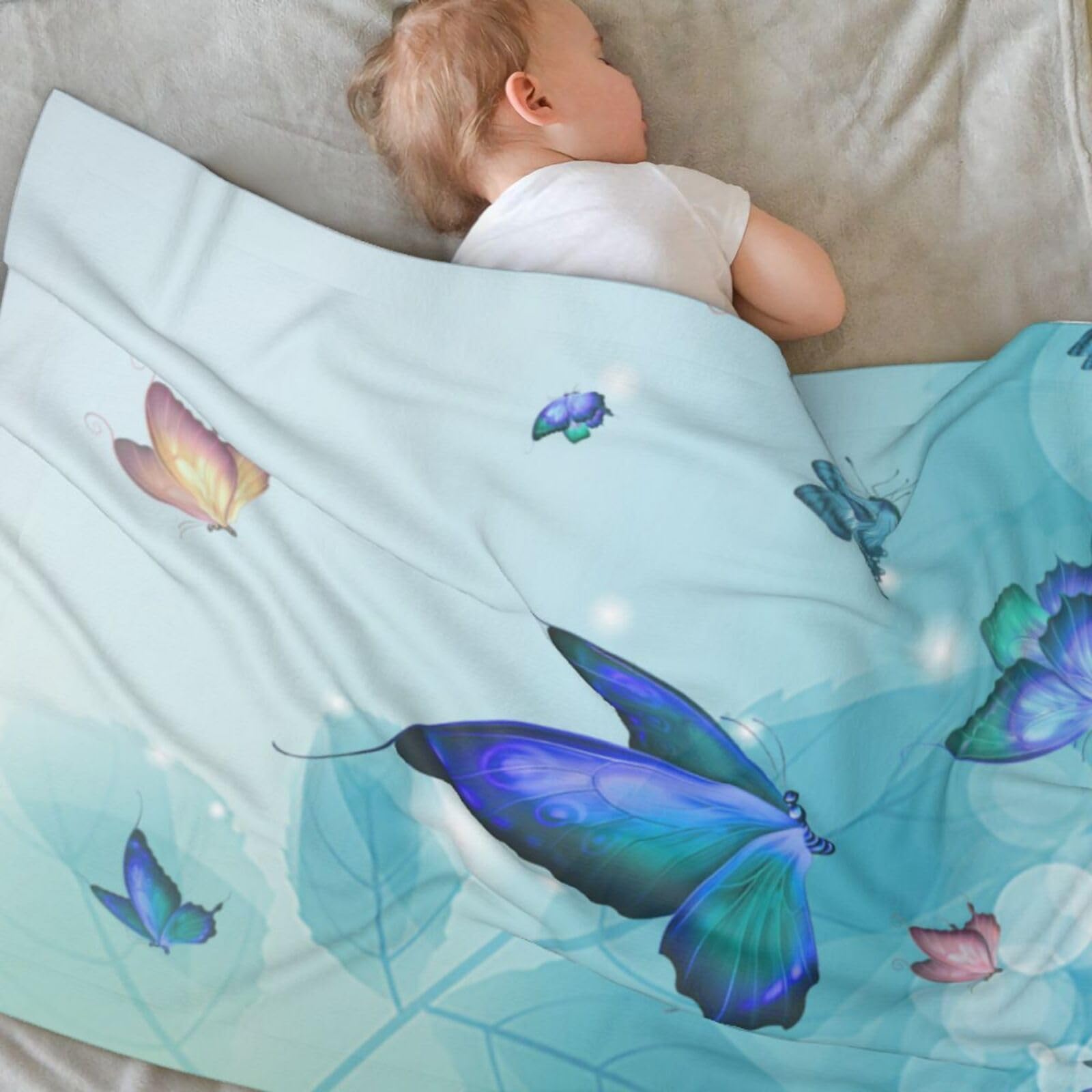 Photo 1 of Butterfly Blanket for Girls,Kids Butterfly Throw Blanket for Boys and Girls,Cool Small Soft Throw Blanket Gifts, 40x50 Comfy Blanket for Boys Kids Baby Butterfly Size 40" x 50"(100 x 130 cm)