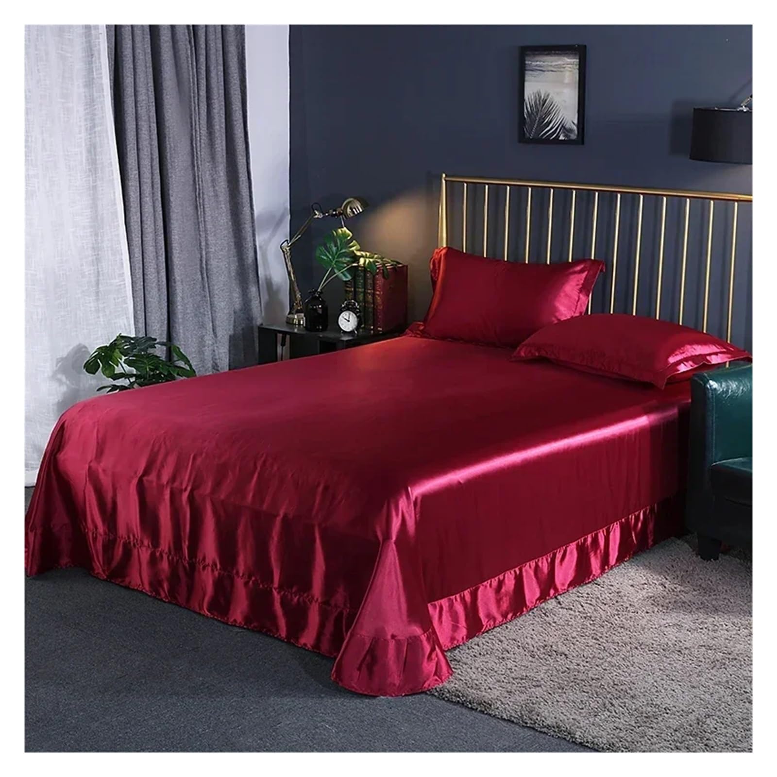 Drap satin drap de lit en soie mûrier housse 140x190 avec taie d'oreiller pour literie adulte