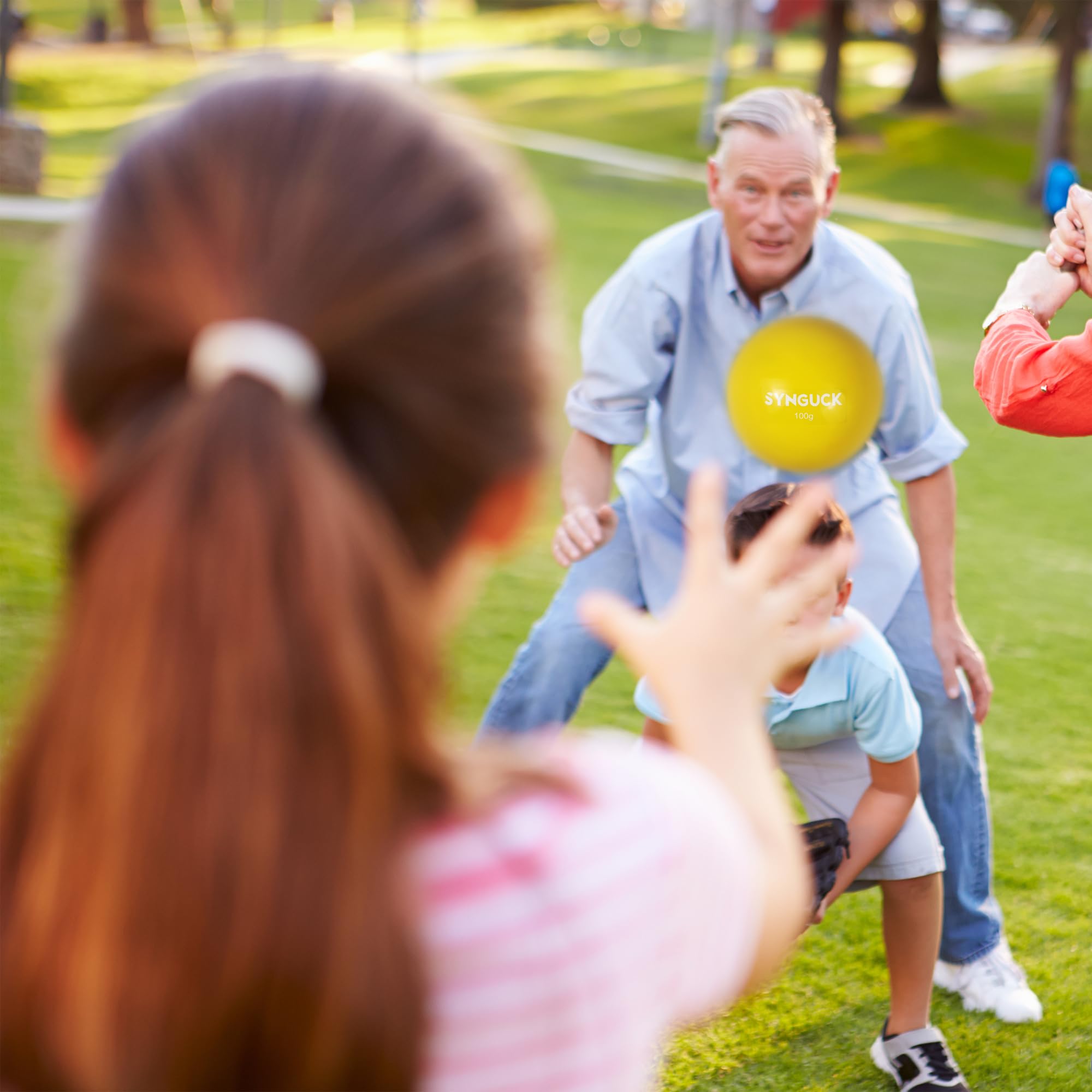 SYNGUCK Juego de 6 Pelotas pliométricas con Peso para Entrenamiento de béisbol y sóftbol (3.5/5.3/7.9/10.6/14/35 onzas) Pelotas de béisbol de Peso Variable para Mejorar la Potencia y el Entrenamiento