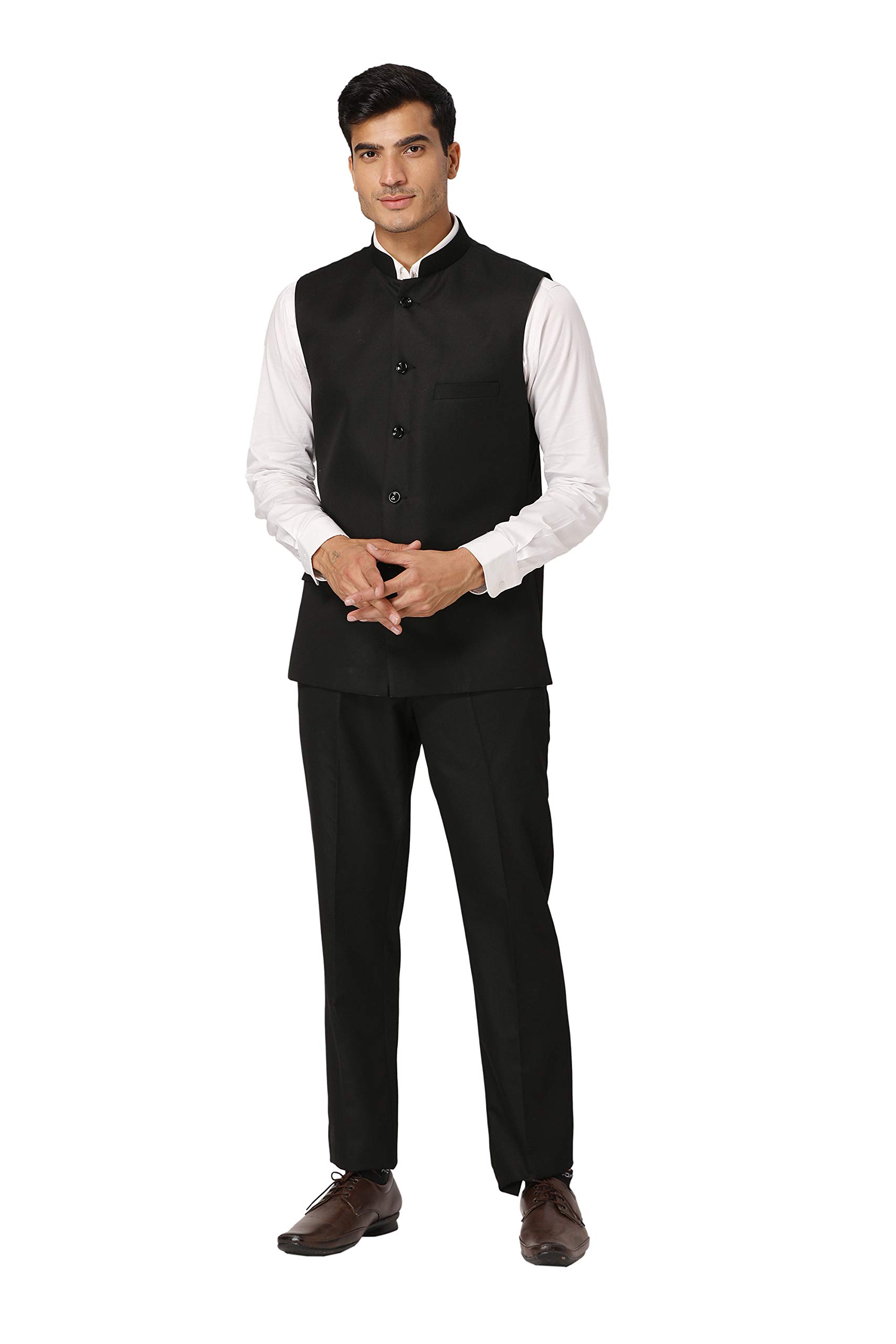wintage Men's Polyester Cotton Vest and Trouser Set-picture-12