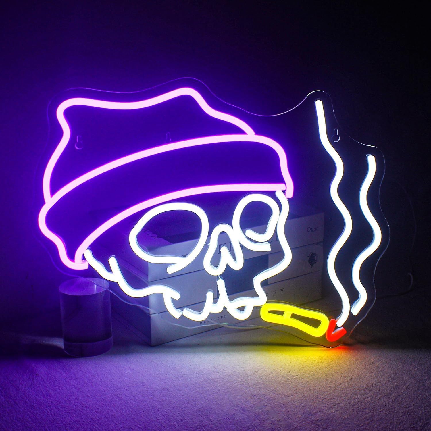 LED Neon Signs Bar Open Coffee Beer Cigarette Neon Sign Acrylic LED lights with Hanging Chain Light Up Sign for Bar Pub Store Man Cave Home Party Club Wall Decor 5V USB Powered Dimmable