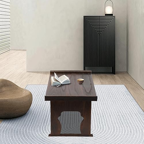 Miniatura 6 de Bandeja plegable de madera para mesa de cama estilo granja, escritorio para computadora portátil con patas plegables, mesa de piso de madera