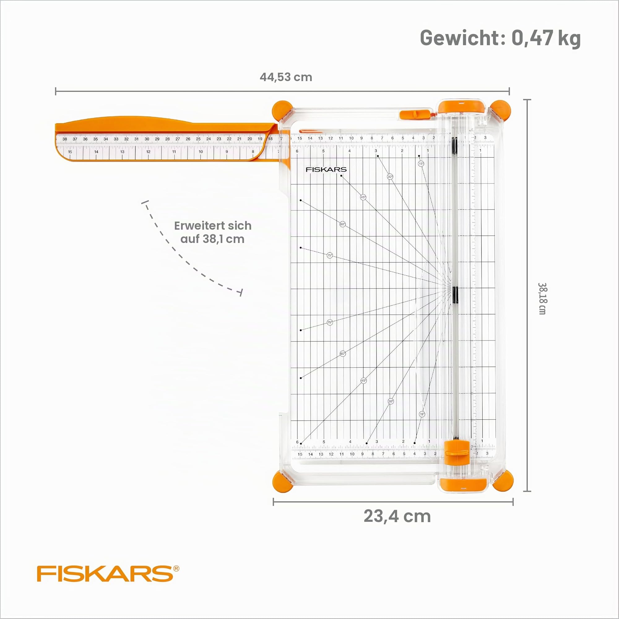 Fiskars Präzisions-Papierschneider, einfach, sicher und präzise für Bastelarbeiten, Geschenke, Karten und mehr, schneidet Immer gerade