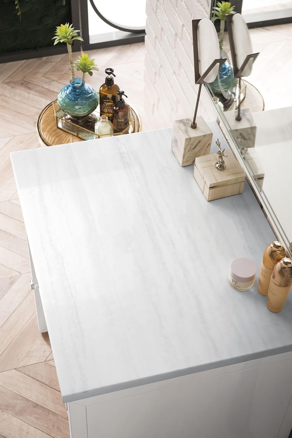 James Martin Vanities E645-DU30-3AF Athens 30" Countertop Unit with Solid Surface Top - Glossy White