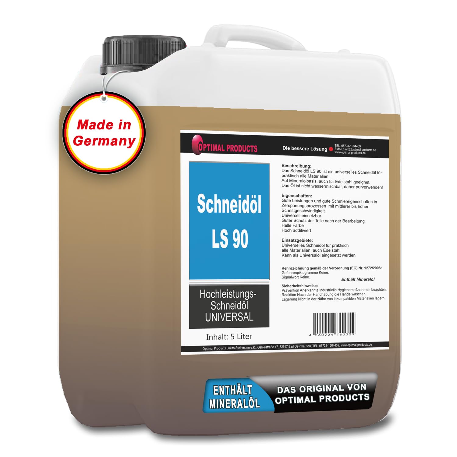 Schneidöl Hochleistungs Kühlschmierstoff 5 Liter LS 90