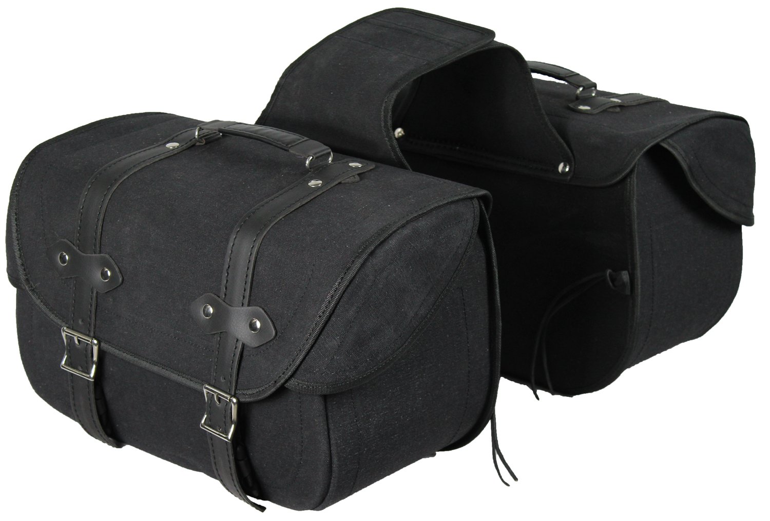 LOVO - Alforjas Laterales para Moto de Lona (Canvas) - Alforjas Moto Custom de Alta Resistencia Impermeables - Maletas Laterales Motociclismo - Accesorios para Motoristas Premium - 2 x 25 litros