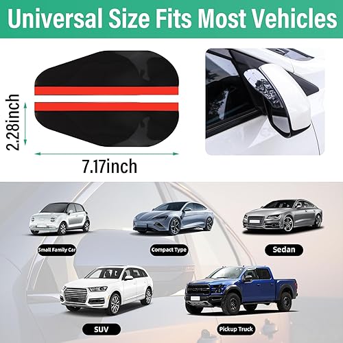 Miniatura 7 de Kewucn 2 cejas de espejo para la lluvia, protectores impermeables para espejos laterales de automóvil, accesorios exteriores universales que se