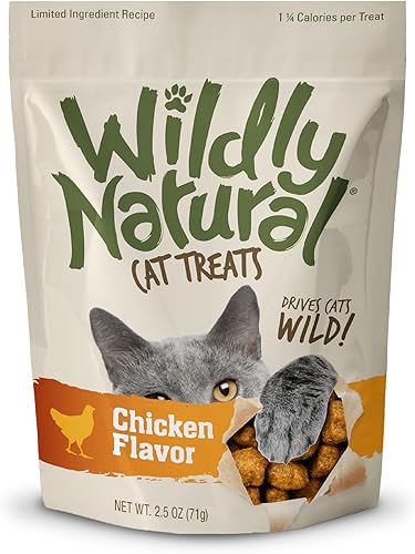 Wildly Natural Golosinas para gatos, sabor a pollo, 2.5 oz