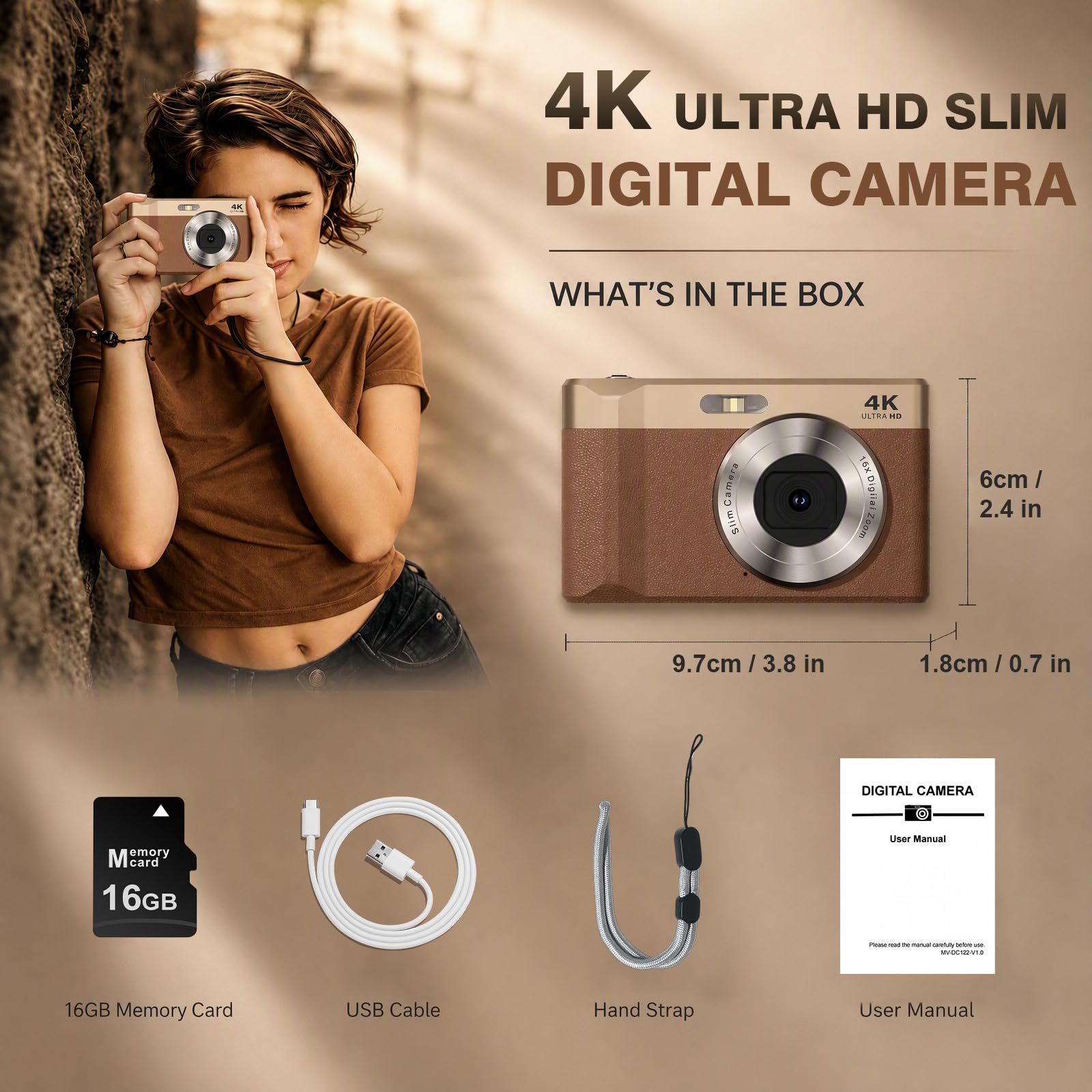Fotocamera digitale 4K 64 MP UHD Autofocus Camera