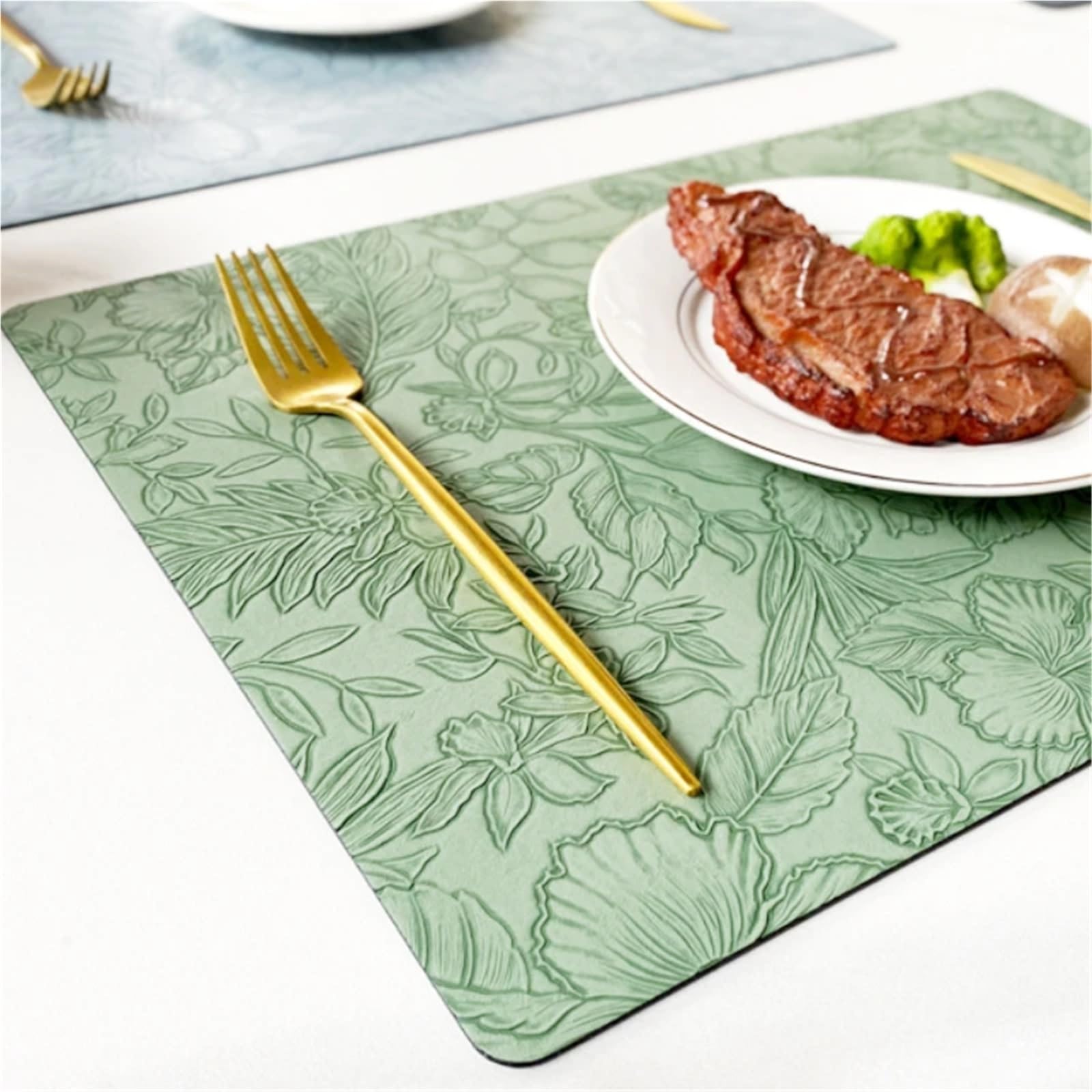 Décoration de Table, Sets de Table, Set de Table de Cuisine en Cuir (Lot de 2) Double Face, antidérapant, Isolant Thermique et créatif.