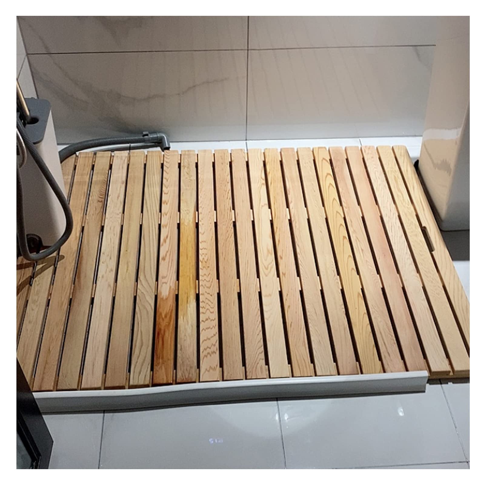 Tapis de sol de salle de lavage antidérapant en bois de bambou