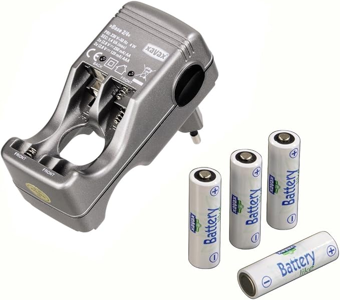 Caricabatterie Universale Per Pile Stilo AA E AAA 4 Slot Batterie - Foto 8