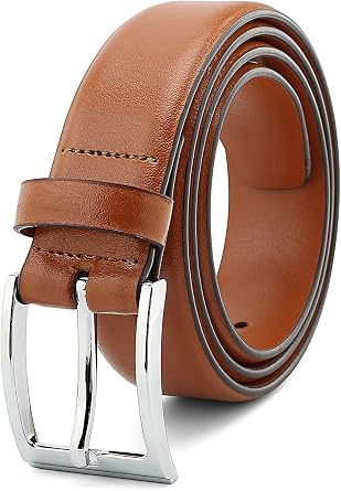 The Savile Row Company Mens Dress Belt Leather 35mm 1.35" wide Tan Size 38
