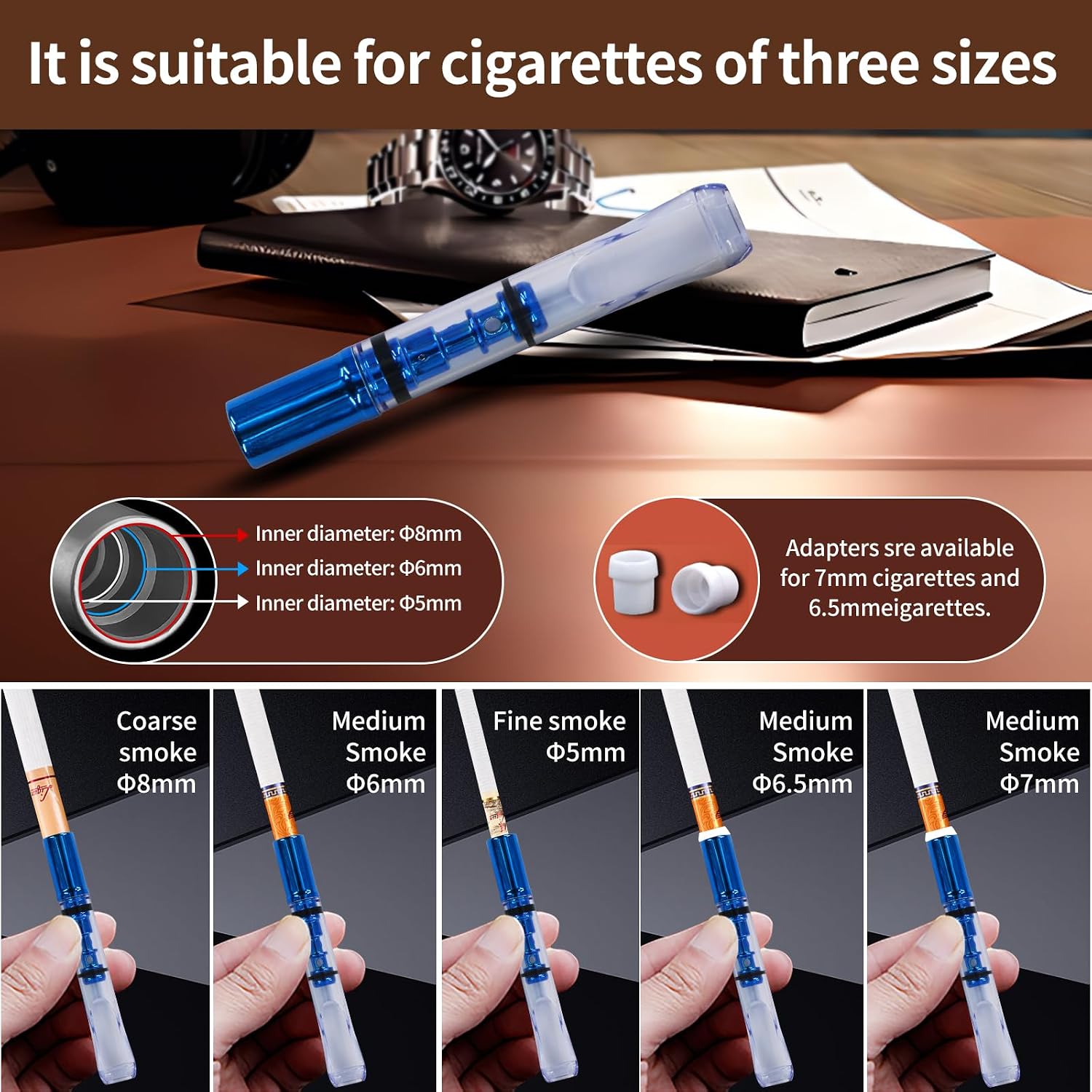 Cigarette Filters Mirror Plating 10pcs Microporous Filter Cigarette Holder image 4