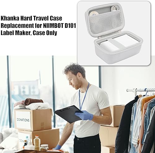 Miniatura 3 de khanka Estuche de viaje rígido de repuesto para etiquetadora NIIMBOT D101 de 0.4 a 1 pulgada, solo funda