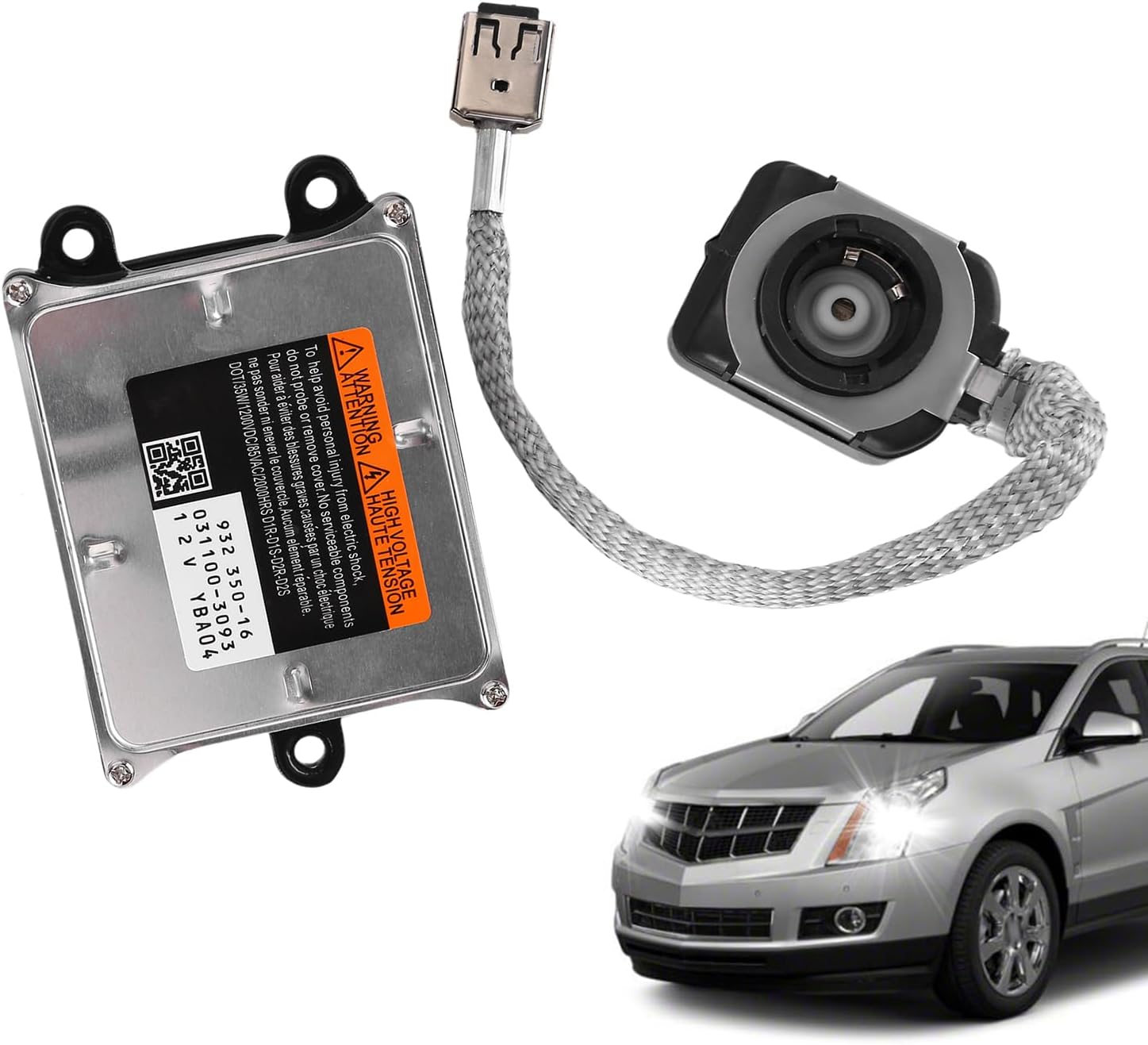 22785848 Xenon HID Headlight Ballast Kit for 2010 2011 2012 2013 2014 2015 2016 Cadillac SRX with Igniter Control Harness and Connector 25906888 93235016 Ballast Assembly Module