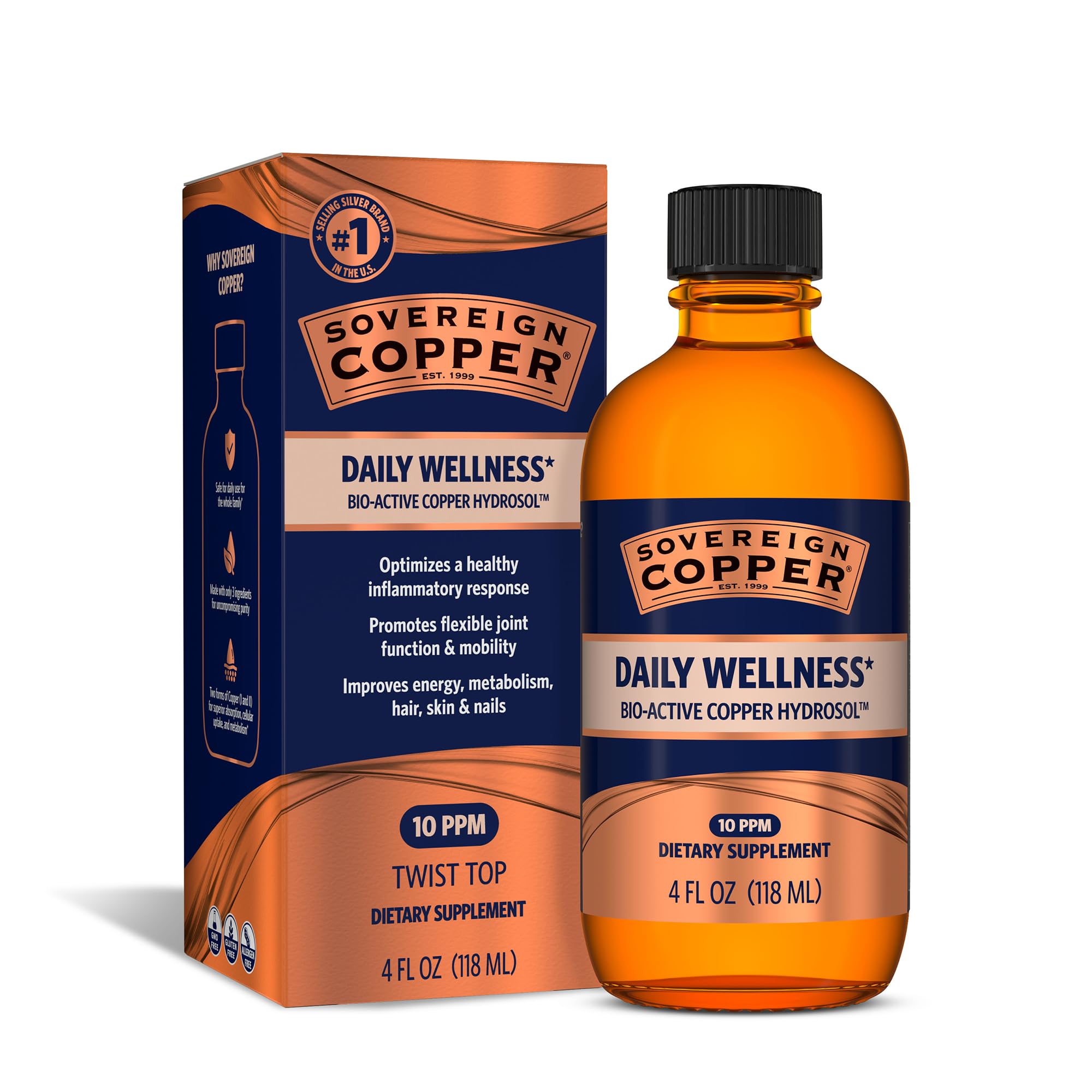 Bio-Active Copper Hydrosol - Essential Mineral - 4oz (118mL) - Twist Top