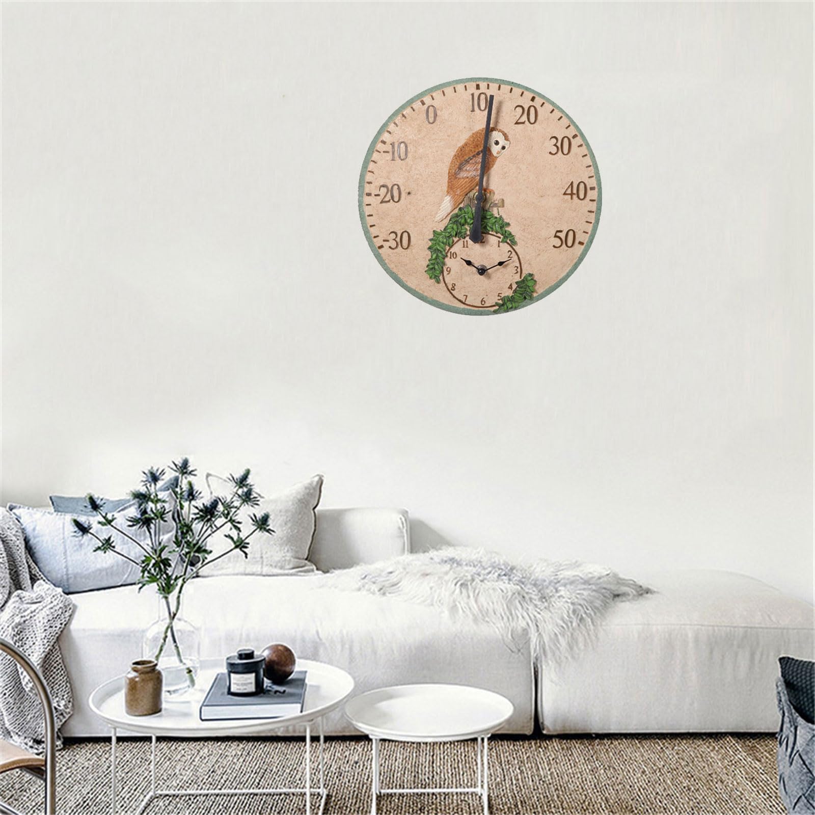 Termometri per Interni, termometri da Parete sospesi per Patio, Orologio da Parete per Cortile Esterno e Giardino con Interni Esterni