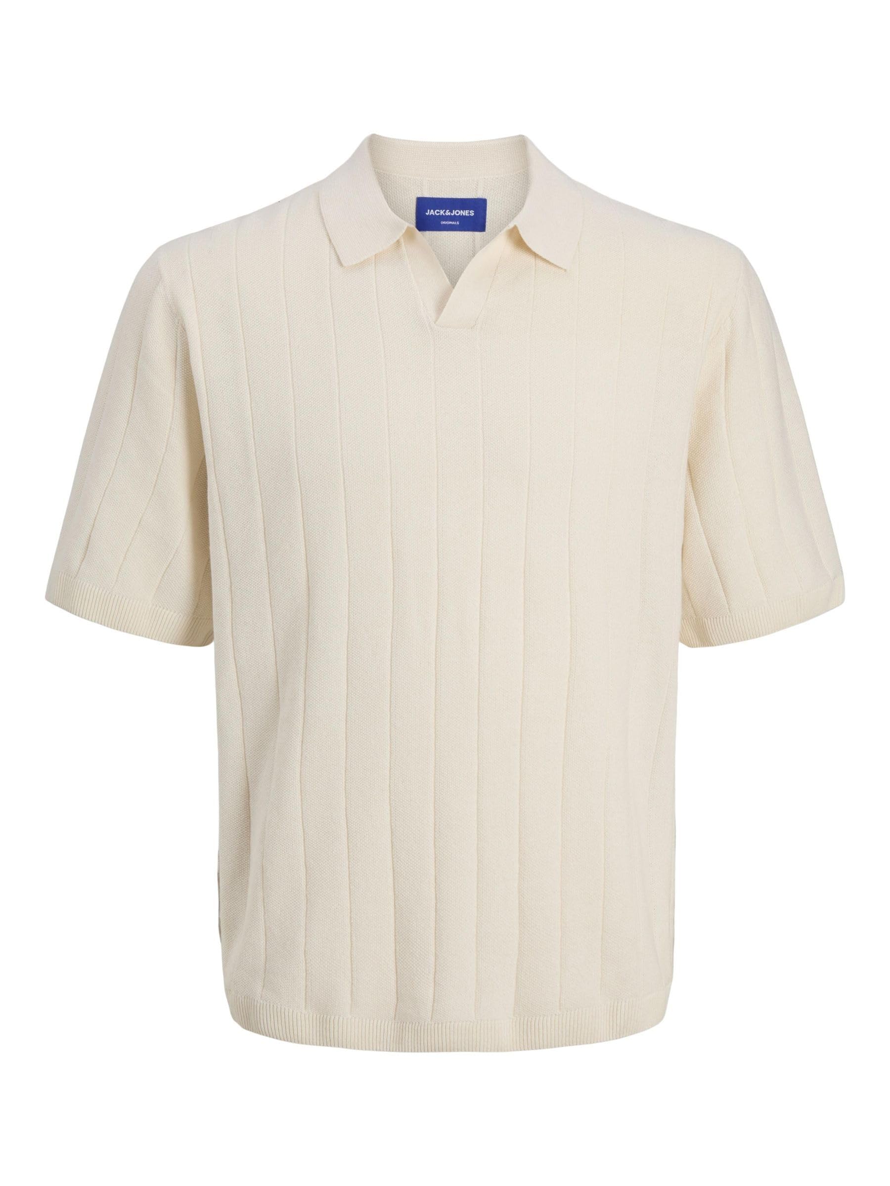 JACK & JONES Jorvarenna Knit SS Split Neck, Sea Salt, S