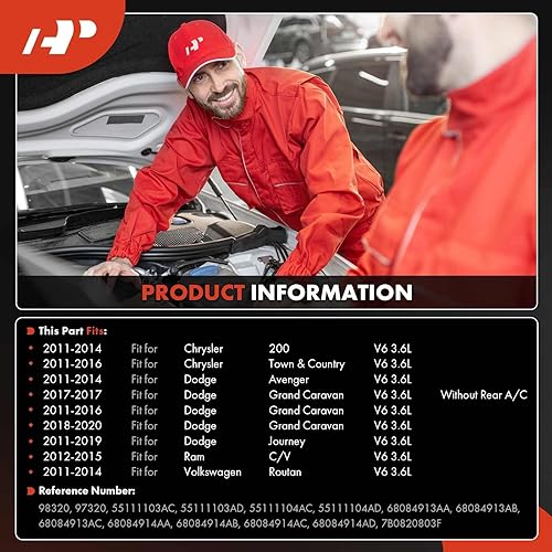 Miniatura 2 de A-Premium Compresor de aire acondicionado AC con embrague Compatible con Dodge Grand Caravan 3.6L 2011-2016, Chrysler Town & Country 200, Journey,