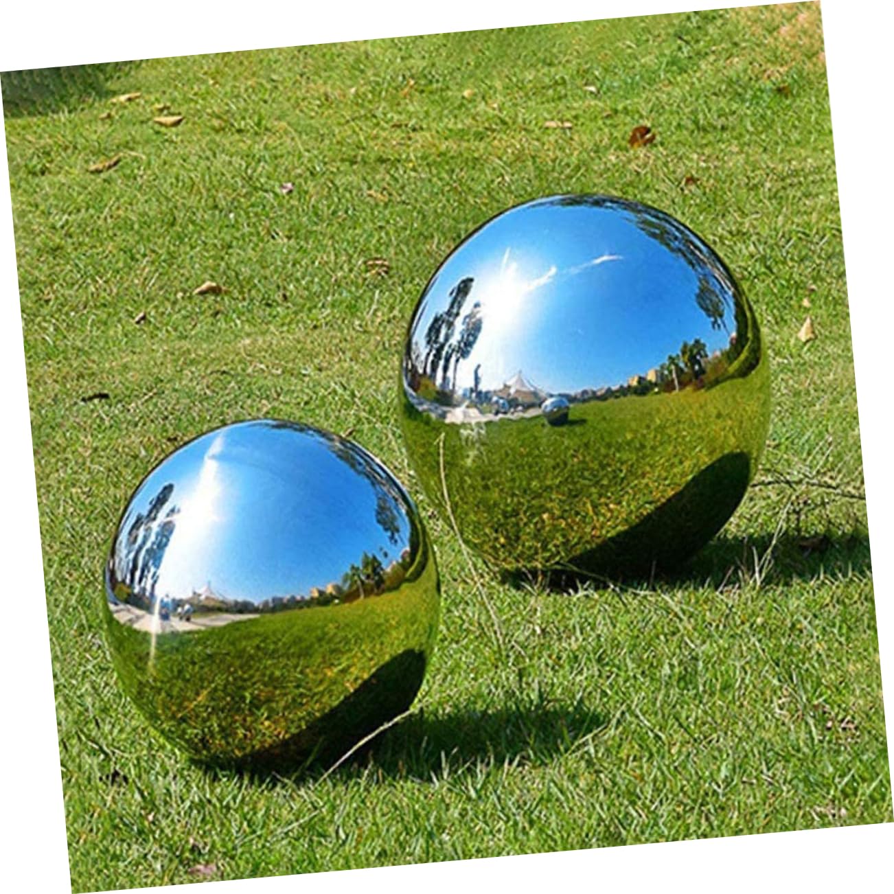 YARNOW Gazing Ball Large Stainless Steel Reflective Sphere Garden Mirror for Outdoor Purple