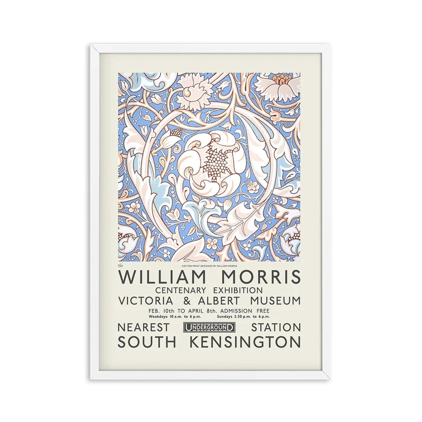 FOKTMS Stampa su tela di William Morris The Victoria and Albert Museum Exhibition Poster London Underground Art Painting Wall Decor 60 x 80 cm x3 senza cornice