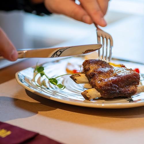 Miniatura 9 de Utensilios con peso para temblores de manos, cuchillo de 7 onzas, cucharas de tenedor, utensilios adaptativos para comer Parkinson cubiertos con