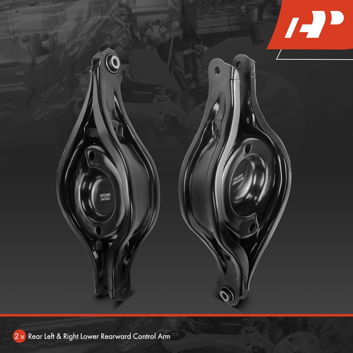A-Premium 2 x Rear Rearward Lower Control Arm, with Bushing, Compatible with Honda Odyssey 1999 2000 2001 2002 2003 2004