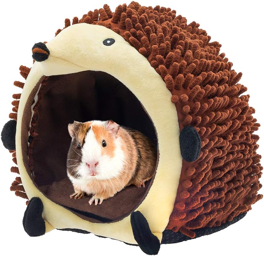PAWCHIE Guinea Pig Bed - Warm Cave Beds for Small Animals, Super Soft Fleece Cage Accessories, Guinea Pig Cuddle Sack with Leopard Pattern, Ideal for Guinea Pigs, Ferrets, Chinchillas, Hedgehog House : Pet Supplies