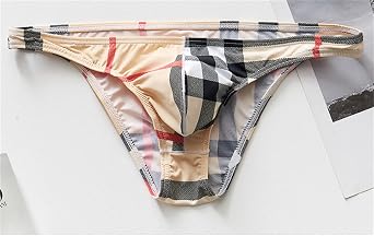Men Low Waist Floral Bikini Underwear Lightweight Quick Dry Ice Silk Brief Stretch Soft Breathable U Convex Thongs