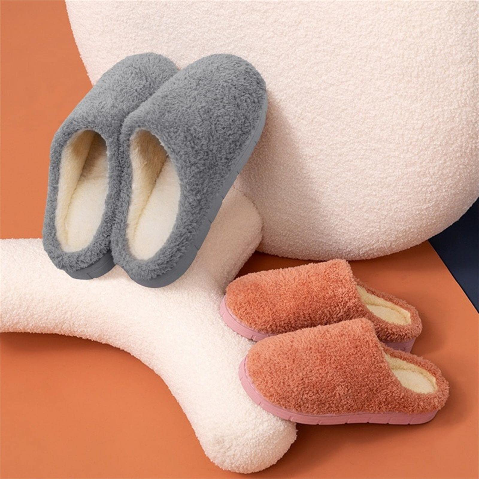 Pantuflas de Algodon Otoño Invierno Invierno Cálido Suave Suave Zapatillas Hombres Zapatos Planos De Piso De Interior