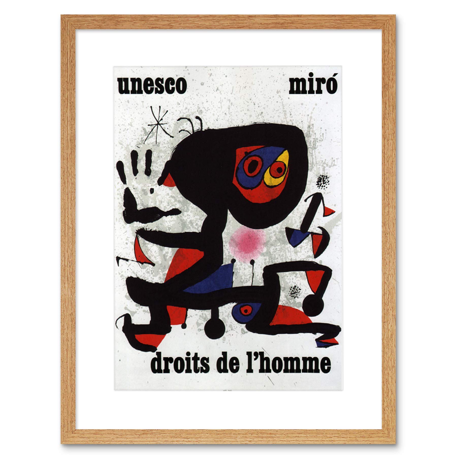 Wee Blue Coo Ad Charity Unesco Joan Miro Abstract Rights Man Framed Wall Art Print