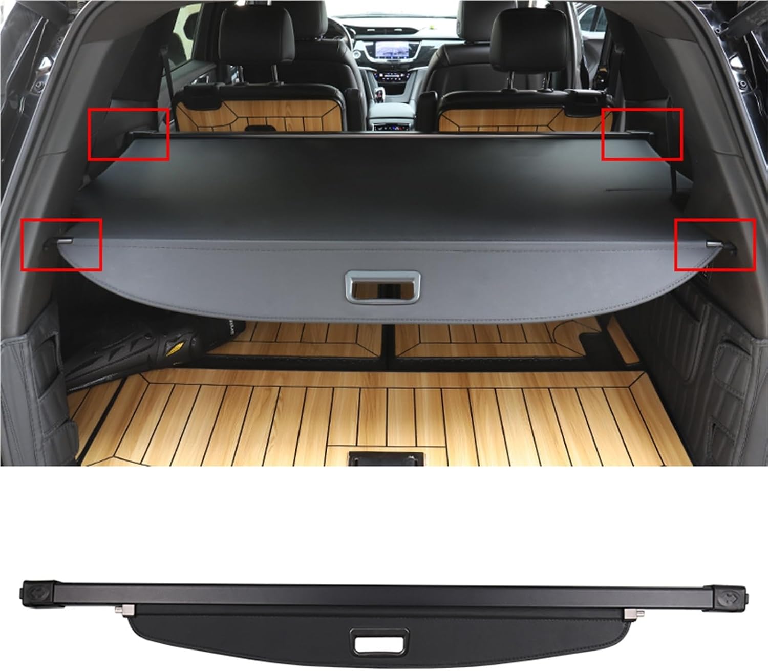 for Chevrolet Tahoe 2021-2024 Retractable Trunk Cargo Cover Anti-Peeping Rear Shielding Shade for GMC Yukon Auto Accessories