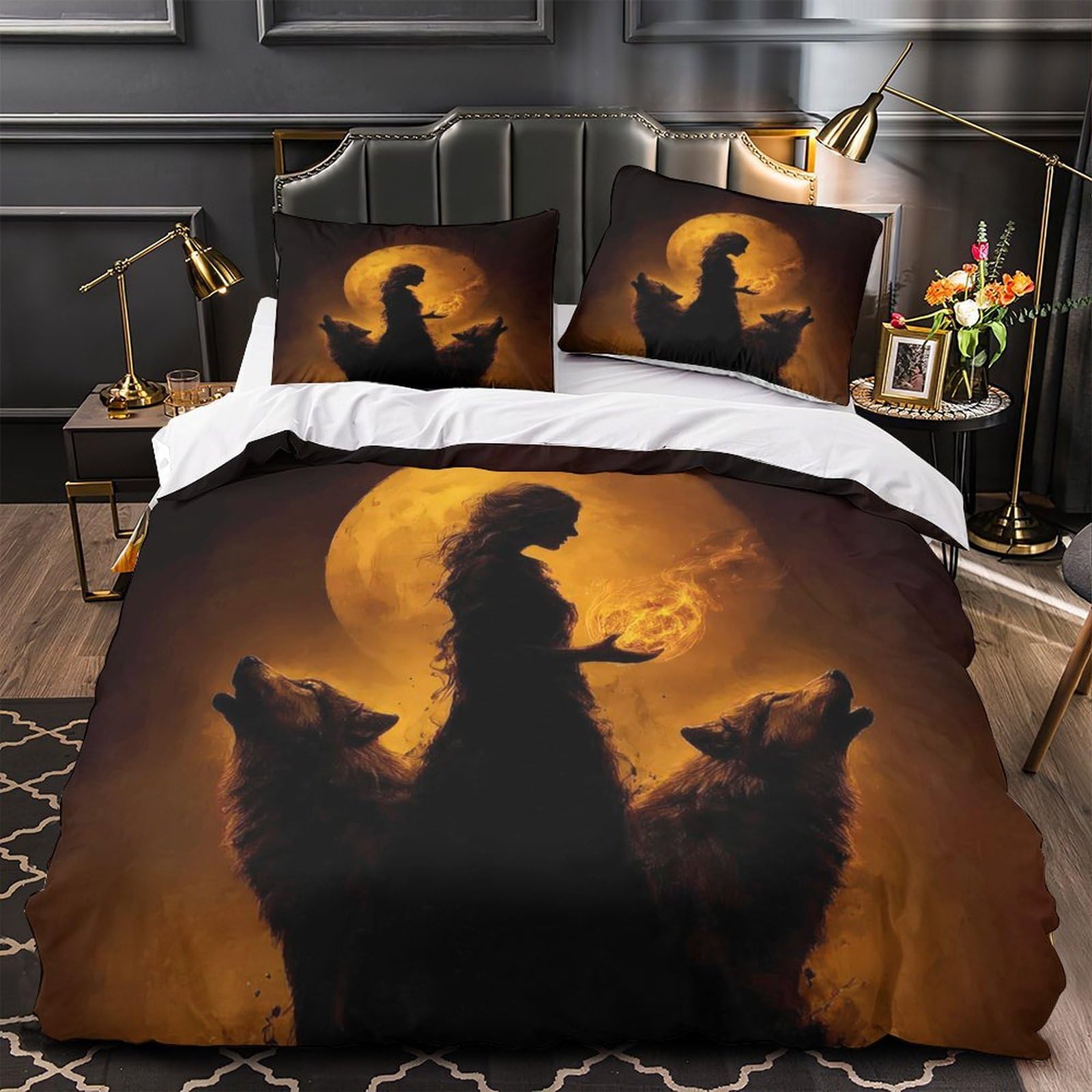 Housse de Couette Super King 260x220cm Imprimé 3D en Microfbre pour Lit Ado