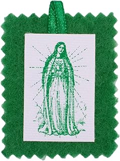 Our Lady's Green Scapular | Double Sided Tag Pendant | Includes Informational Pamphlet | Christian Prayer Devotional | Great Catholic Gift for Spiritual Comfort