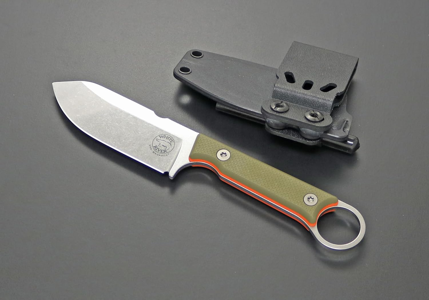 White River Knives Firecraft 3.5 Pro Fixed Blade Knife 3.5" Drop Point CPM MagnaCut Stonewashed Blade G-10 Handle Green