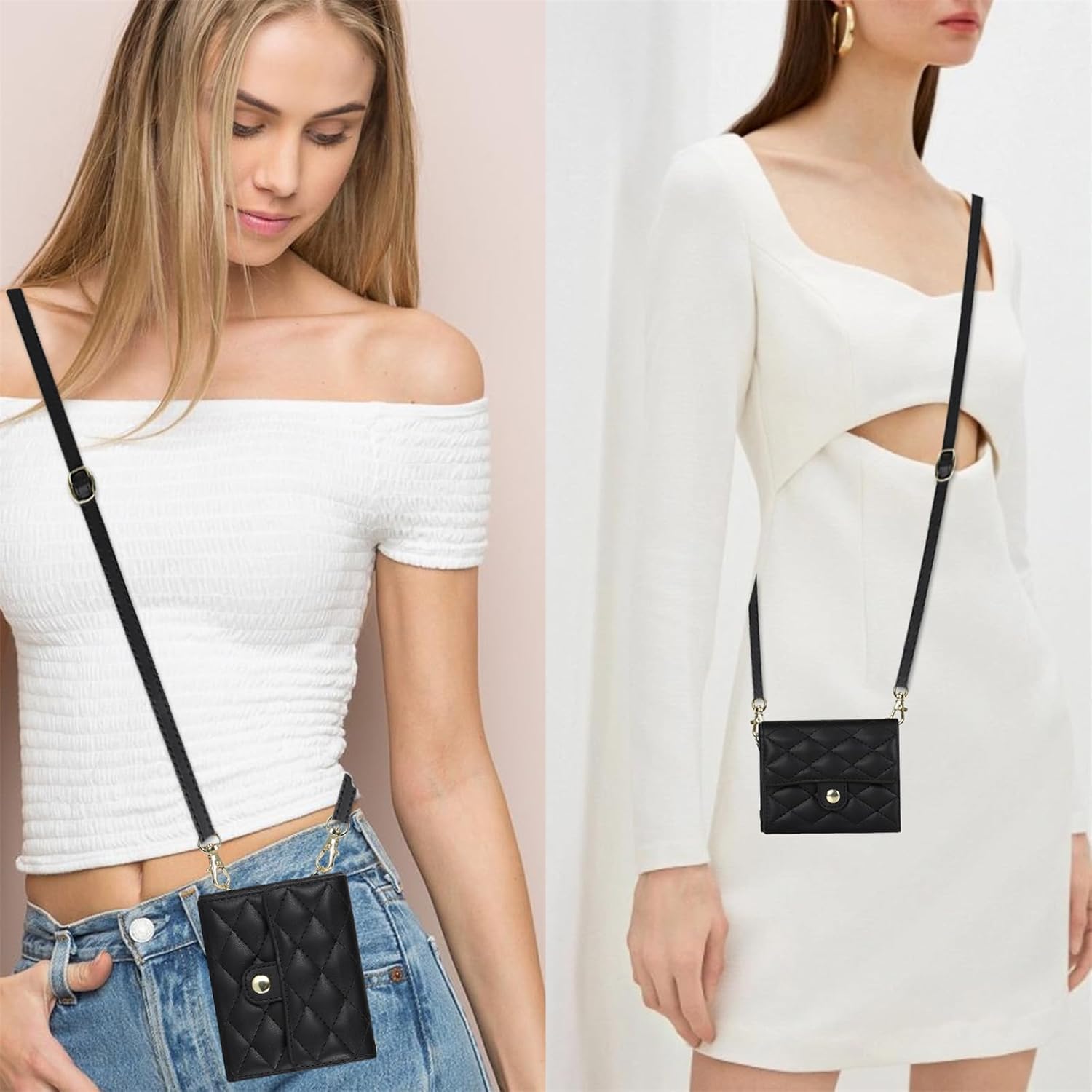 for Motorola Razr 2025 Wallet Case with Card Holder, PU Leather Crossbody Wallet Lanyard Shockproof Case for Motorola Razr 2025 (Black)